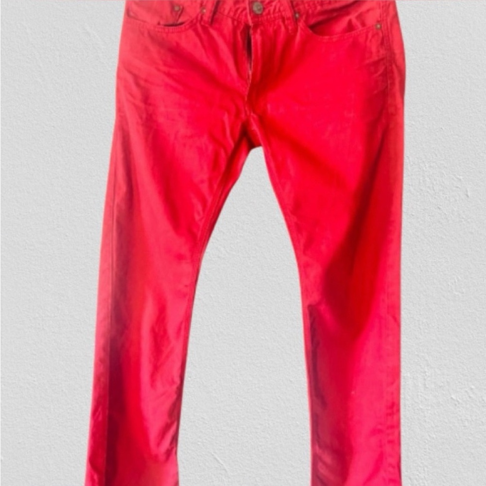 Vibrant Red Slim Fit Jeans for Men